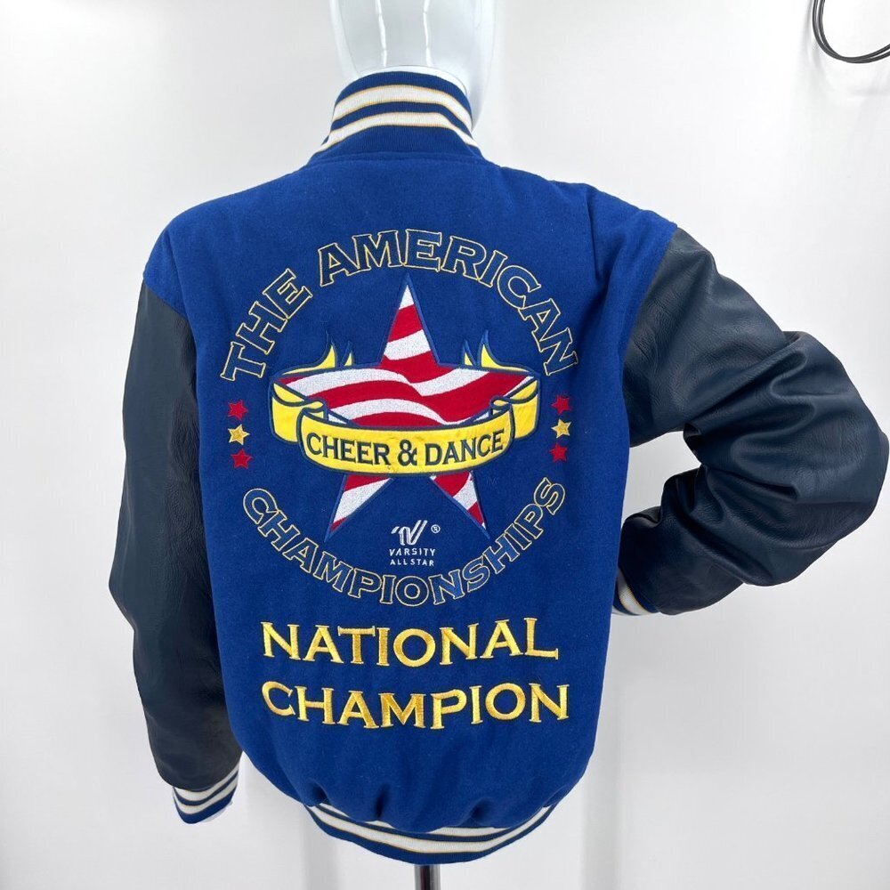 Varsity Cheerleader Jacket American Cheer & Dance Championships Bomber Size S